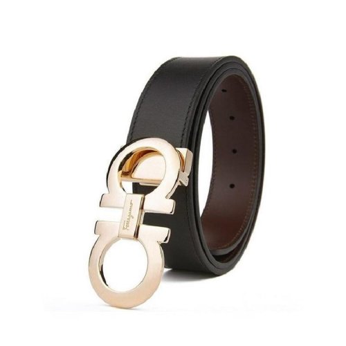 Salvatore Ferragamo/菲拉格慕 男士黑色皮革腰带 675542 0586940