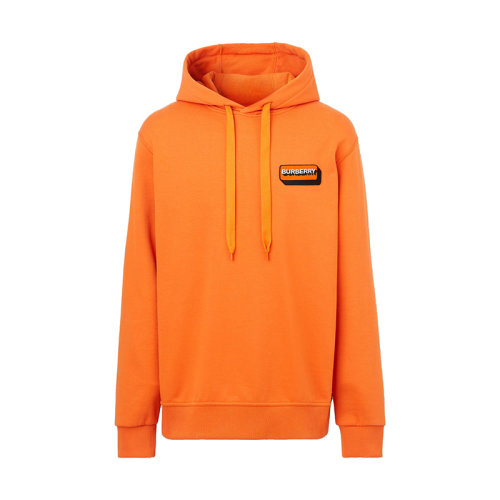 BURBERRY/博柏利 22年春夏新款 男女同款深橙色纯棉徽标嵌花连帽衫卫衣80572591