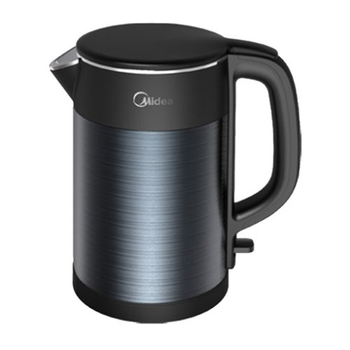 Midea/美的 1.5L电热水壶双层防烫家用烧水壶HJ1511a食品接触304不锈钢一体无缝
