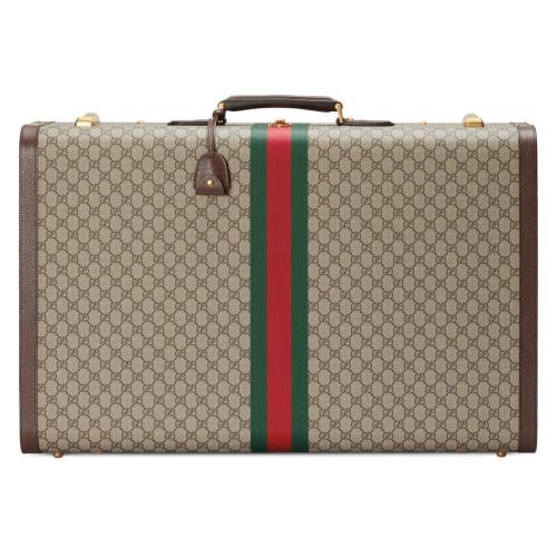  GUCCI古驰 22年秋冬 女士 饰织带Gucci Savoy加大号行李箱 603765 UWMAT 8358