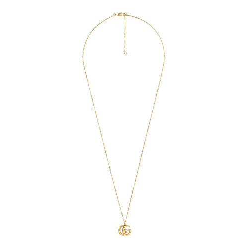 GUCCI/古驰 Double G系列 18k金黄金双G吊坠项链502088J85008000