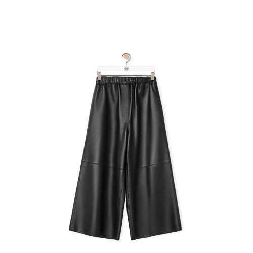  LOEWE罗意威 22年秋冬 女士 休闲裤 Cropped elasticated trousers in nappa S862Y54L01-1100