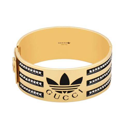 GUCCI古驰 22年秋冬 女士 adidas x Gucci联名系列珐琅和水晶手镯 702912 I6656 0425