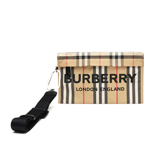 BURBERRY/博柏利  巴宝莉女包 女士米色尼龙经典时尚条纹单肩包 80150501