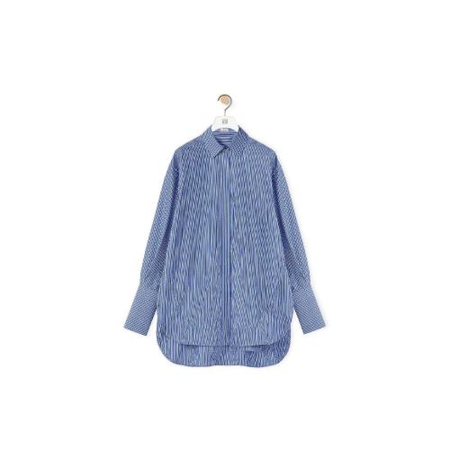  LOEWE罗意威 22年秋冬 女士 长袖衬衫 Striped long shirt in cotton S359Y05X35-5102