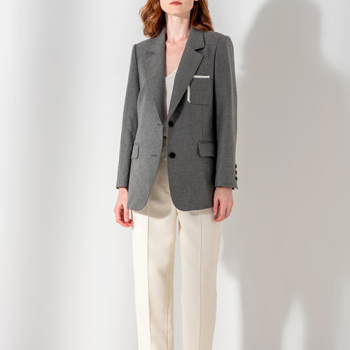 GeleiStory/GeleiStory纵横四海系列新款气质通勤日常职业休闲单排扣显瘦西服外套女羊毛西服