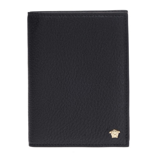 VERSACE/范思哲  男士黑色小牛皮金属美杜莎头像短款钱夹钱包男包  DPU6061-DGOV2-D41OH