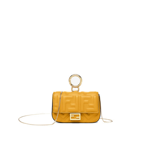 FENDI/芬迪  NANO BAGUETTE系列 黄色纳帕皮包小羊皮单肩包7AR844AAJDF10A2