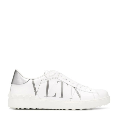 Valentino/华伦天奴 男士白色皮革经典字母徽标印花铆钉装饰休闲鞋运动鞋小白鞋平底鞋单鞋男鞋 WY2S0830-PST-2C0