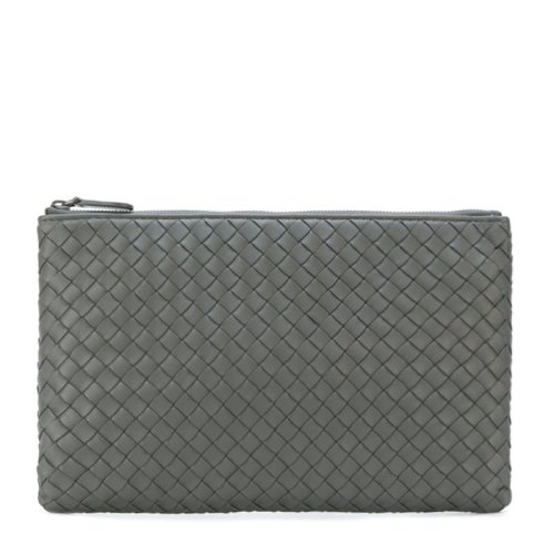 BOTTEGA VENETA 葆蝶家 男士灰色牛皮编织手拿包