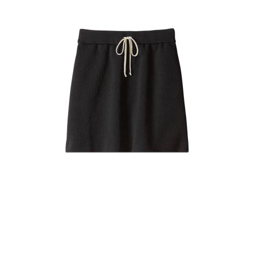  GUCCI古驰 22年秋冬 女士 GG提花针织半身裙 655183 XJDEM 1000