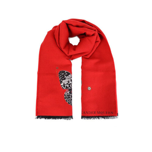 Alexander McQueen/亚历山大麦昆 时尚蝴蝶骷髅头 女士围巾/披肩围巾 HC0640
