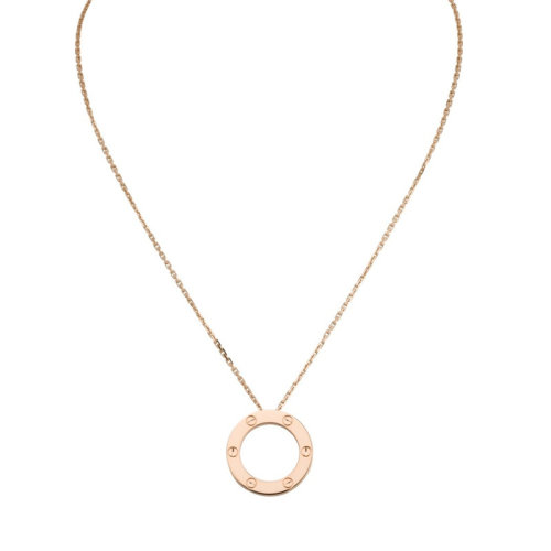 CARTIER/卡地亚 经典LOVE18K金玫瑰金项链 B7014400