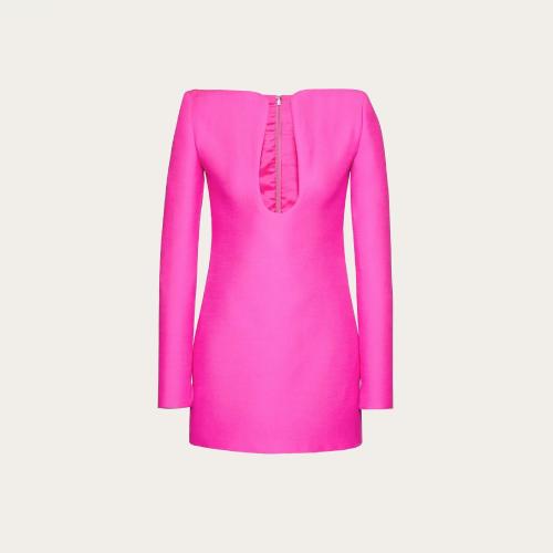  VALENTINO华伦天奴 22年秋冬 女士 连衣裙 ROBE COURTE EN CREPE COUTURE 1B0VA0G61CFUWT