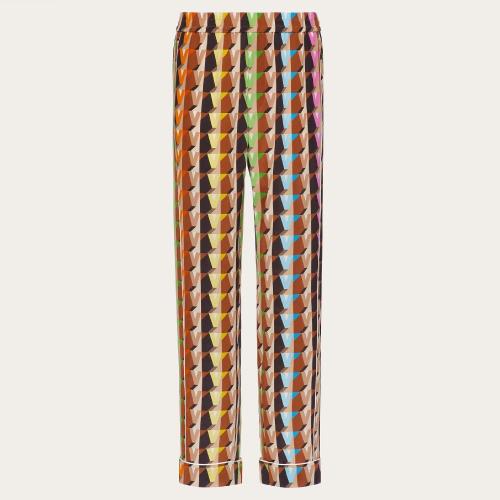  VALENTINO华伦天奴 22年秋冬 男士 休闲裤 PANTALON STYLE PYJAMA EN SOIE A_VEC IMPRIMé 3DR