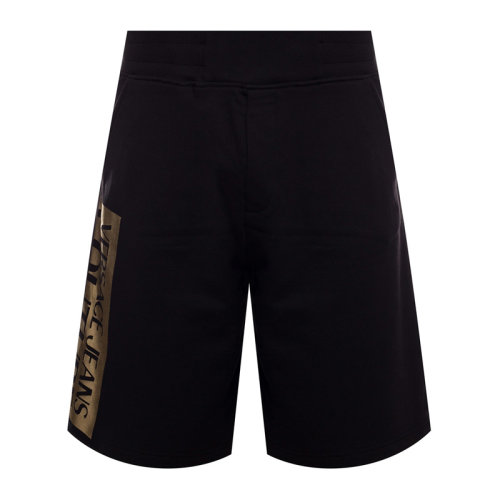 VERSACE JEANS/范思哲牛仔 男士黑色棉质经典字母徽标印花装饰运动短裤男裤 A4GVA1TC-30318-K42