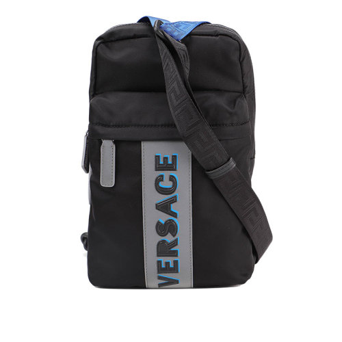 VERSACE/范思哲 男士 黑色尼龙单肩包斜挎背包 DFZ8076 DNY2RK0 46E HJH0015X