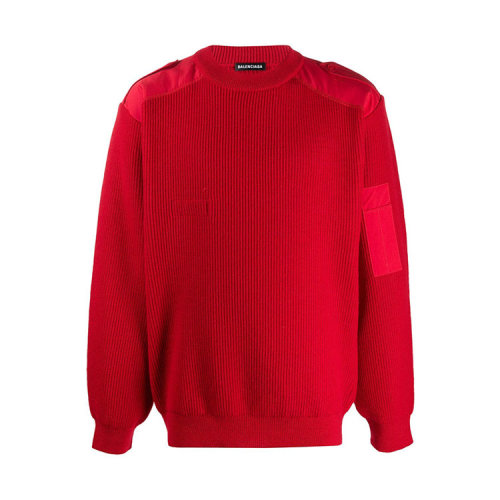 Balenciaga/巴黎世家  男装 男士红色羊毛时尚圆领秋冬针织衫/毛衣 606897T15546400