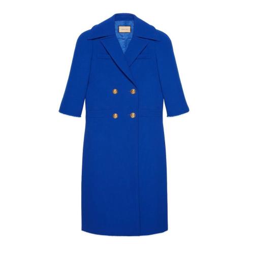  GUCCI古驰 22年秋冬 女士 双排扣褶裥大衣 669523 ZHW10 4096