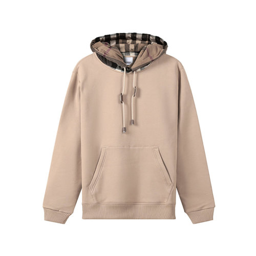 BURBERRY/博柏利 男卫衣 男款棉质加绒款宽松版保暖连帽卫衣运动衫格纹 80450061