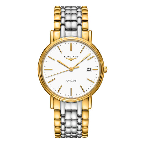 LONGINES/浪琴  时尚系列 自动机械表白盘精钢黄色PVD表带男表38.5毫米L4.921.2.12.7
