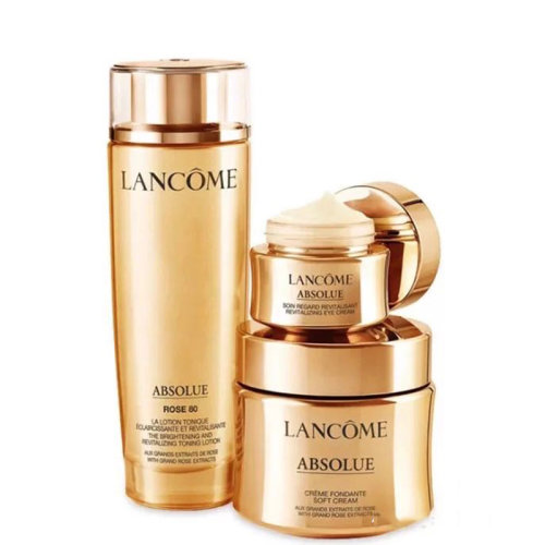 Lancome/兰蔻  兰蔻菁纯奢润新生护肤三件套（菁纯玫瑰精华水150ml,兰蔻面霜60ml,菁纯眼霜20ml)新疆不发货