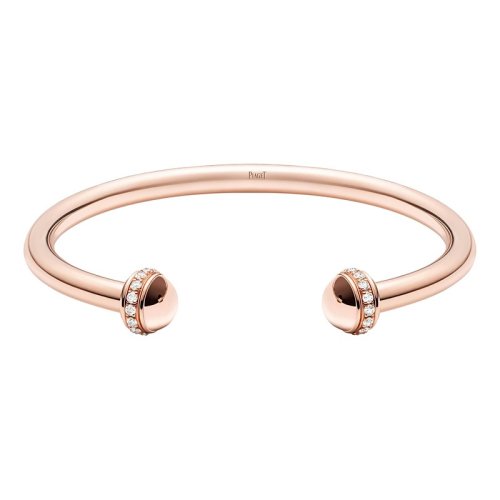 PIAGET/伯爵 经典POSSESSION时来运转系列 18K金玫瑰金镶钻可转动开口手镯 G36PZ900