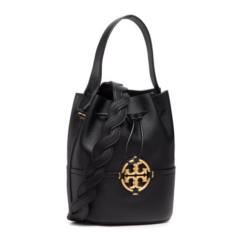 Tory Burch/汤丽柏琦 Miller系列女士黑色logo粒面皮革单肩包手提包女包 79323-001