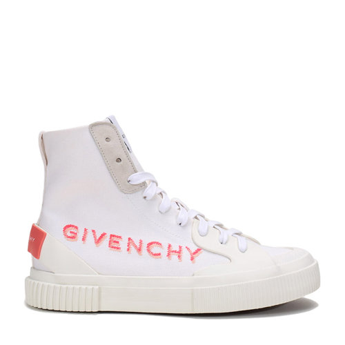 Givenchy/纪梵希 女士休闲运动鞋 女士LOGO刺绣织物高帮系带休闲鞋运动鞋帆布鞋 BE0018E0SP