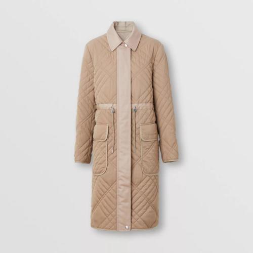  BURBERRY 22年秋冬 女士 徽标刺绣绗缝大衣 80578501