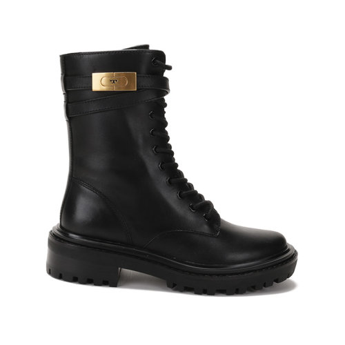 Tory Burch/汤丽柏琦 女士牛皮革T字搭扣系带马丁靴 85582