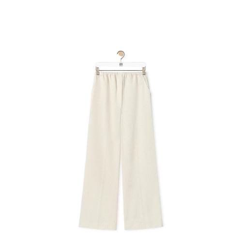  LOEWE罗意威 22年秋冬 女士 休闲裤 Anagram pyjama trousers in silk and cotton S359Y04X84-