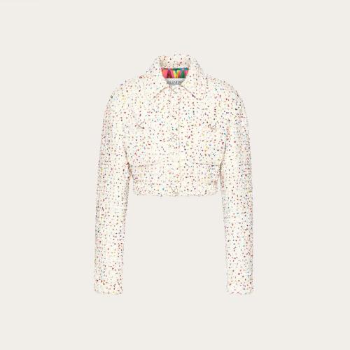  VALENTINO华伦天奴 22年秋冬 女士 夹克 VESTE EN TWEED a POIS XB3CE2P56VPAM0
