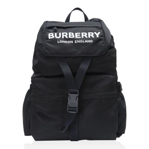 BURBERRY/博柏利  巴宝莉背包 男女通用 时尚百搭 品牌字母LOGO 翻盖 黑色尼龙双肩包 80212731  HKY0640