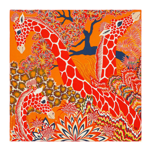 HERMES/爱马仕 女士拼色羊绒混纺真丝美惠三女神印花手工卷边斜纹方巾丝巾围巾披肩 H243441S 多色可选