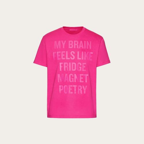 VALENTINO华伦天奴 22年秋冬 女士 短袖T恤 T-SHIRT EN COTON a IMPRIMé ??MY BRAIN FEELS