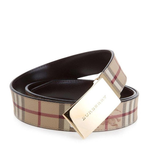 BURBERRY/博柏利 女士 配饰 卡其色格纹字母LOGO腰带 女士腰带 3742237