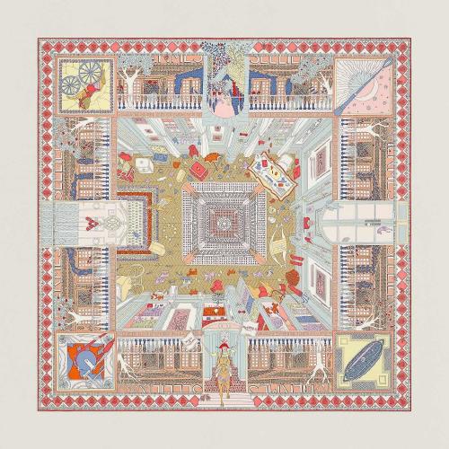  HERMES爱马仕 22年秋冬 女士 围巾 Carre 90 Objets de Curiosite H003757S 07