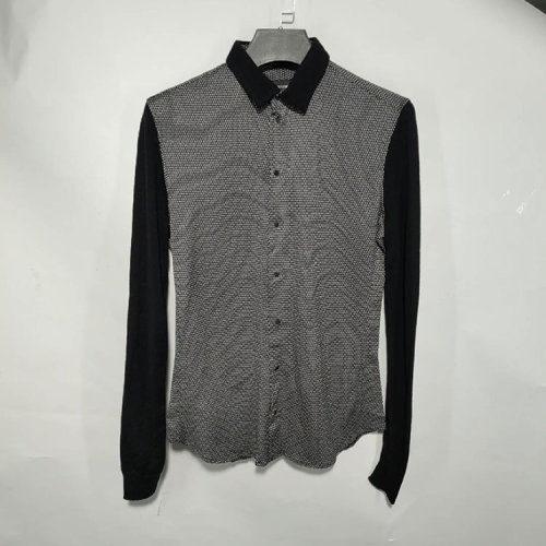 Emporio Armani/安普里奥阿玛尼   黑白波点男士长袖衬衫