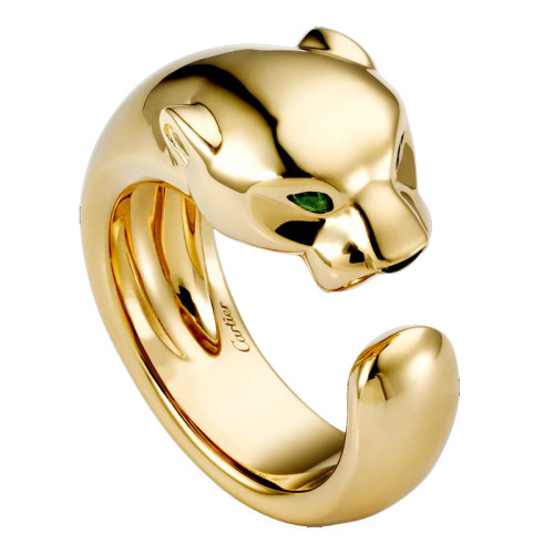 CARTIER/卡地亚 Panthèrede系列 黄金玛瑙石榴石猎豹指环B4085900