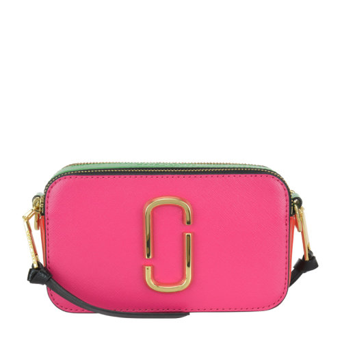 Marc Jacobs/马克雅各布斯 SNAPSHOT系列女士拼色牛皮经典金属徽标装饰拉链开合单肩包斜挎包相机包女包 M0015373 多色可选