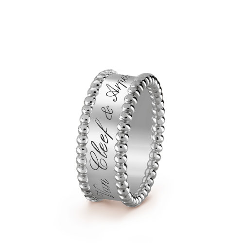 Van Cleef & Arpels/梵克雅宝 经典Perlée signature系列 18K金白金戒指指环VCARN32300