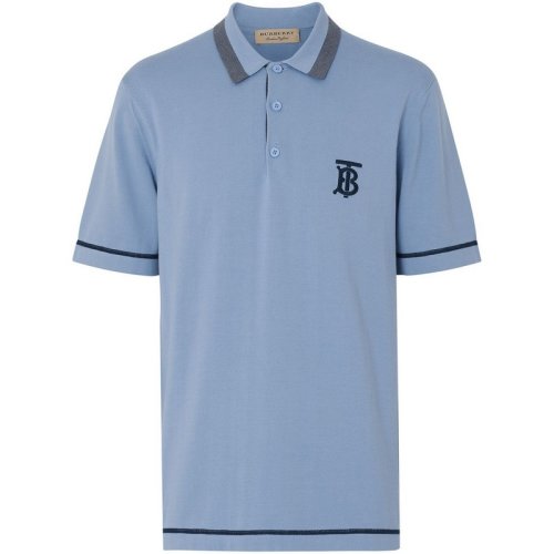  BURBERRY/博柏利 男士蓝色棉质短袖POLO衫 8009438 PLFSX