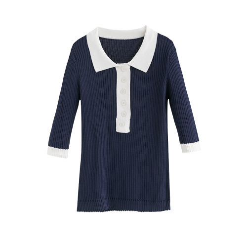 GeleiStory/GeleiStory 夏季新款针织衫短袖女t恤显瘦polo领短款上衣套装 女装＞女士套装＞女士其他套装