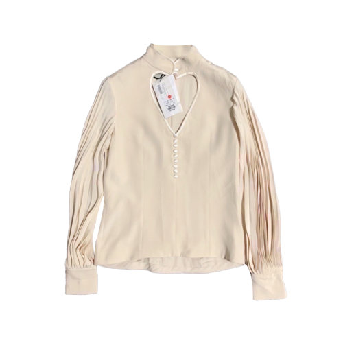 Gucci 古驰  女士象牙白真丝心形镂空衬衣