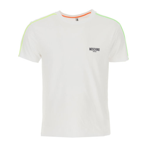 MOSCHINO 莫斯奇诺 男士 服装 圆领白色徽标棉质短袖T恤 男士短袖T恤