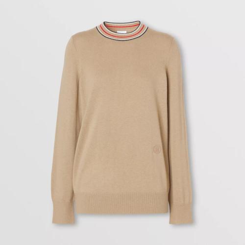  BURBERRY 22年秋冬 女士 条纹装饰羊绒衫 80484291
