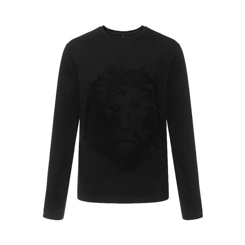 VERSACE/范思哲 男士纯色棉质狮头图案印花圆领长袖T恤 BU90109BJ10182 多色可选