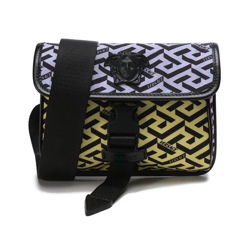 VERSACE/范思哲 【22年新款】 男士织物美杜莎板饰胸包斜挎包腰包 1000727 1A02662