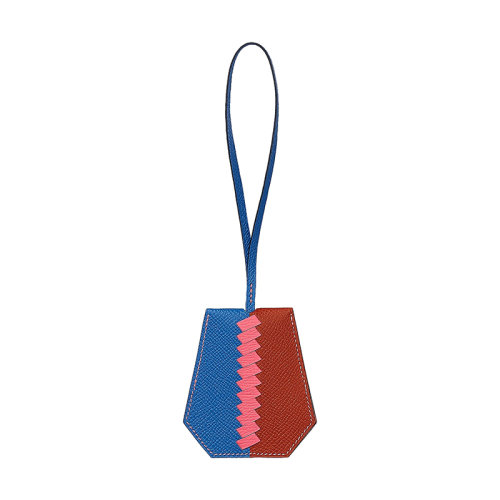 HERMES/爱马仕 21早秋新款 女士彩色Epsom小牛皮大号编织钥匙铃包配件H076194CJAA